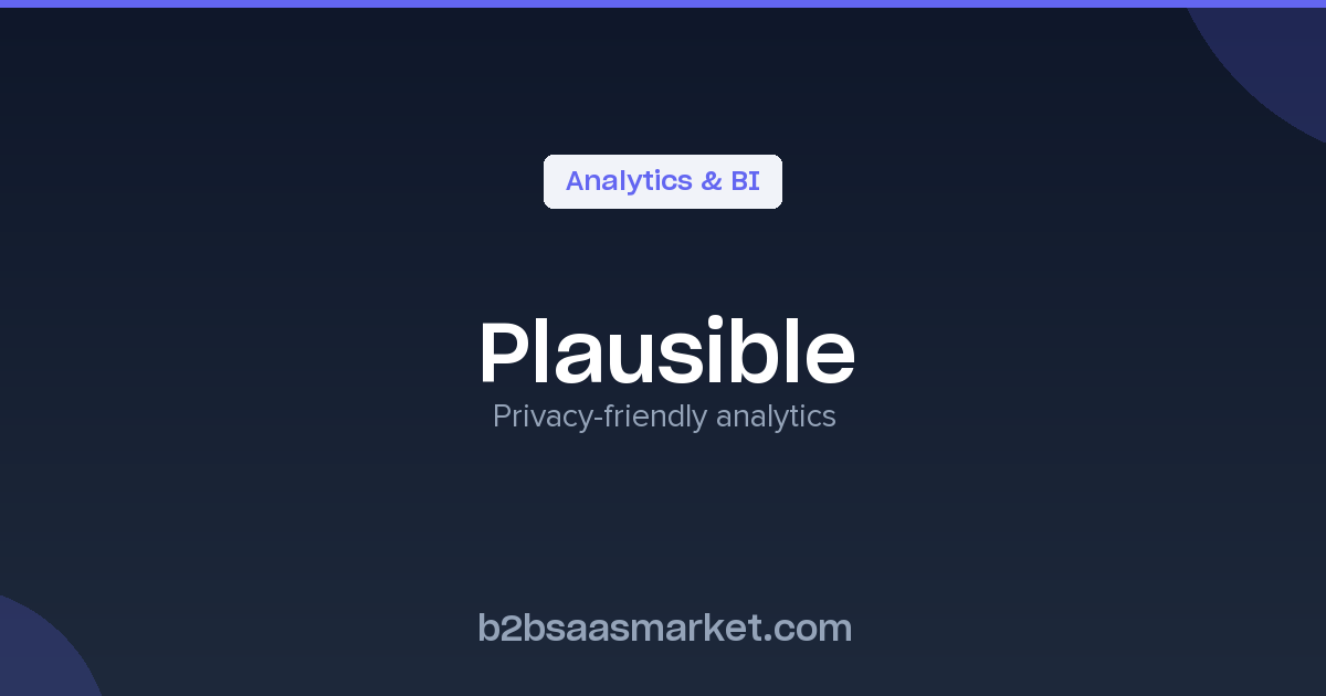 Plausible - Privacy-friendly Analytics Tool - Review, Pricing & Features