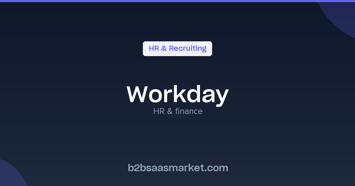Workday - HR & Finance Management Software - Review, Pricing & Features